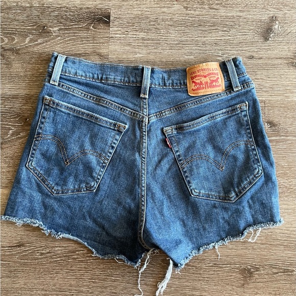 Levi's Blue Distressed Jean Shorts - Picture 5 of 5